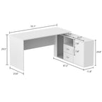Brown L-Shaped Corner Desk 55-inch for Home Office