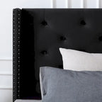 Velvet Upholstered Platform Bed - California King