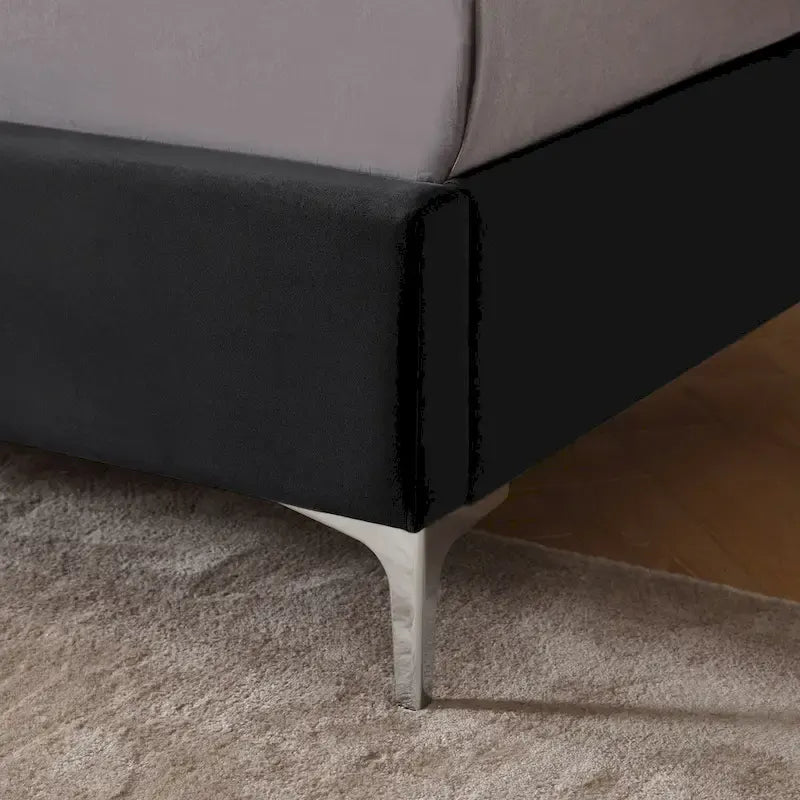Velvet Upholstered Platform Bed - California King
