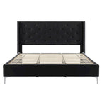 Velvet Upholstered Platform Bed - California King