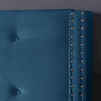 Velvet Upholstered Platform Bed - California King