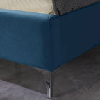 Velvet Upholstered Platform Bed - California King