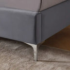 Velvet Upholstered Platform Bed - California King