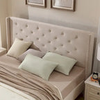 Velvet Upholstered Platform Bed - California King