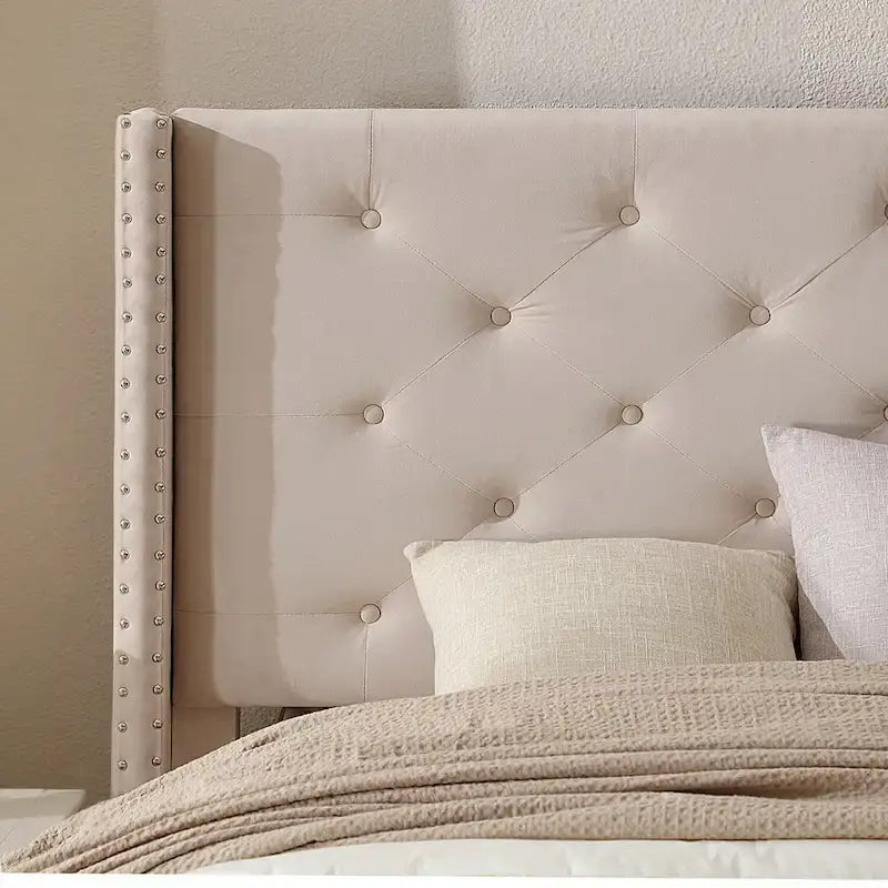 Velvet Upholstered Platform Bed - California King