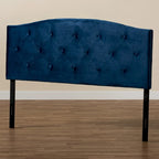 Navy Blue Velvet Tufted Headboard - Full Size