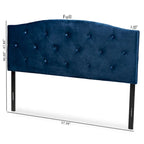 Navy Blue Velvet Tufted Headboard - Full Size