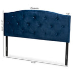 Navy Blue Velvet Tufted Headboard - Full Size