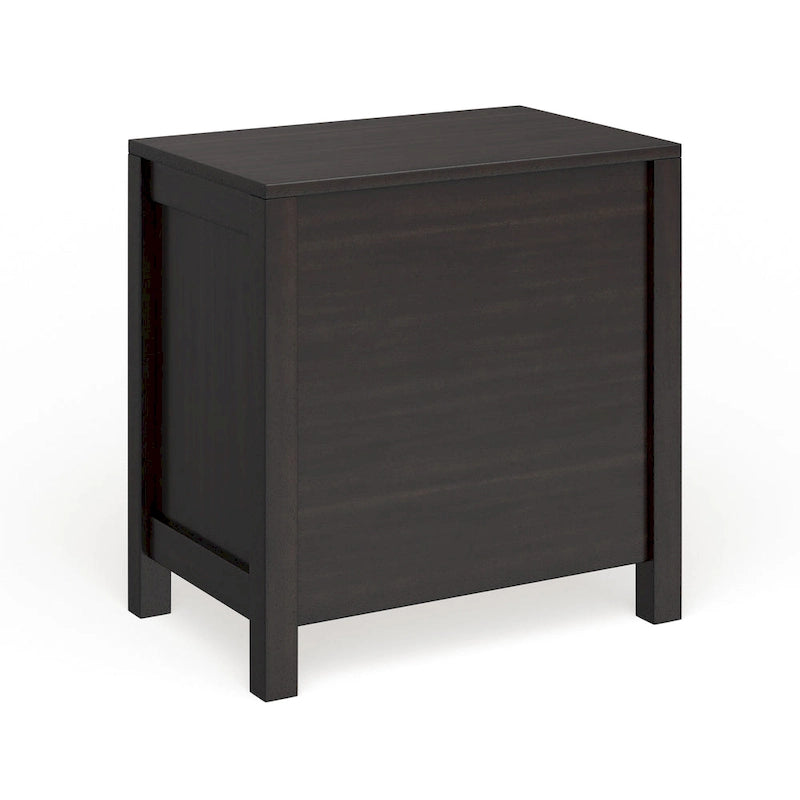 Solid Wood 2-Drawer Nightstand - Light Oak/Espresso/Grey