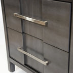 Solid Wood 2-Drawer Nightstand - Light Oak/Espresso/Grey