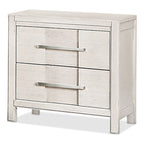 Solid Wood 2-Drawer Nightstand - Light Oak/Espresso/Grey