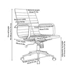 Black Ribbed Swivel Office Chair with Tilt Function