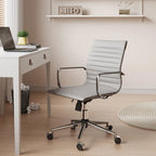 Black Ribbed Swivel Office Chair with Tilt Function