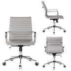 Black Ribbed Swivel Office Chair with Tilt Function
