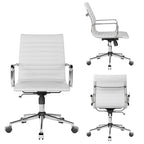 Black Ribbed Swivel Office Chair with Tilt Function