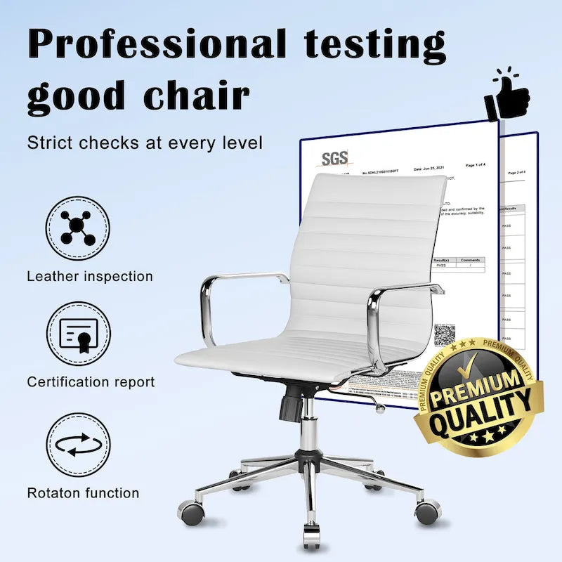 Black Ribbed Swivel Office Chair with Tilt Function