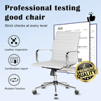 Black Ribbed Swivel Office Chair with Tilt Function