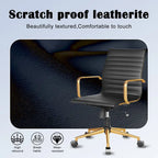 Black Ribbed Swivel Office Chair with Tilt Function