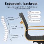 Black Ribbed Swivel Office Chair with Tilt Function