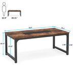 70.87  Large Computer Office Desk, Conference Table Rustic Brown