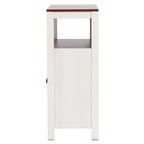White and Brown Wood 2-Door Bathroom Storage Cabinet - 30.25  H x 23.63  W x 12.4  D