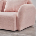 Living Room Furniture Three Seat Lazy Sofa Teddy Fabric White