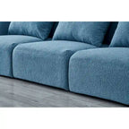 Living Room Furniture Three Seat Lazy Sofa Teddy Fabric White