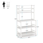 5-Tier Kitchen Bakers Rack with Hutch - Brown/Black/White