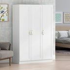 Wardrobe Armoire Shelves Hanging Rod Doors Closet Storage Cabinet