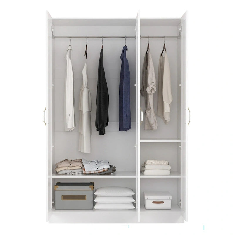 Wardrobe Armoire Shelves Hanging Rod Doors Closet Storage Cabinet