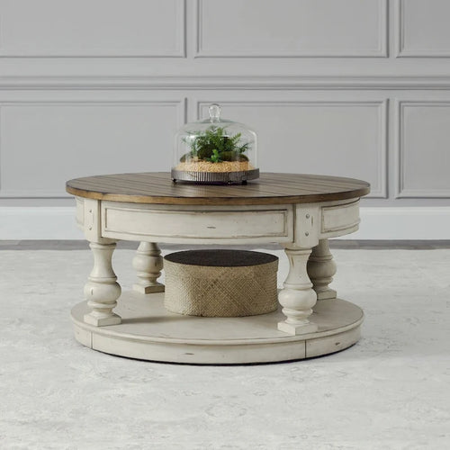 Antique White 3-Piece Table Set - 1 Round Cocktail & 2 End Tables