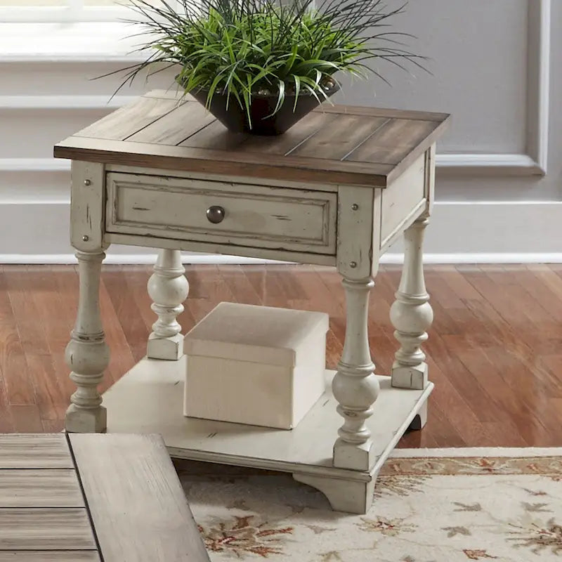 Antique White 3-Piece Table Set - 1 Round Cocktail & 2 End Tables