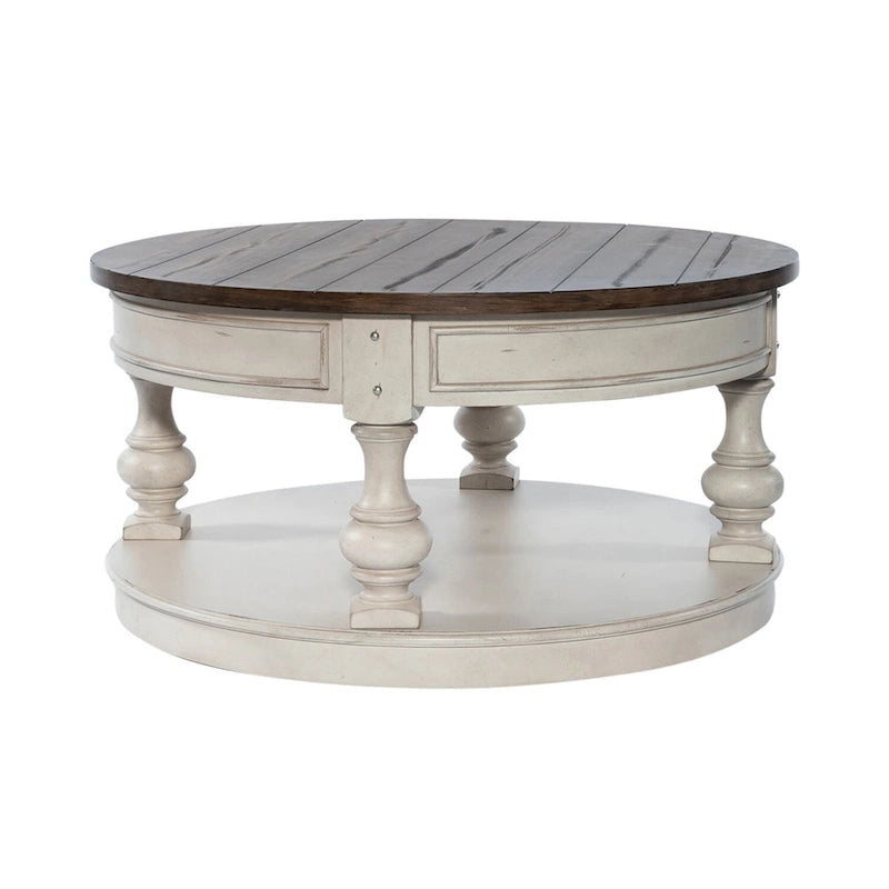Antique White 3-Piece Table Set - 1 Round Cocktail & 2 End Tables