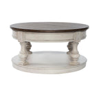 Antique White 3-Piece Table Set - 1 Round Cocktail & 2 End Tables