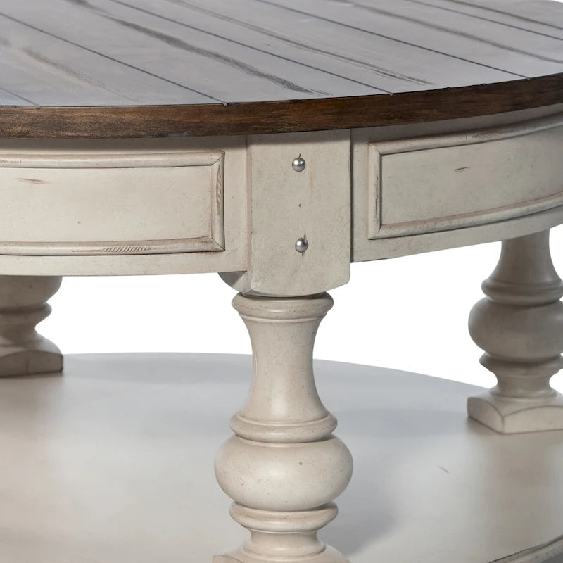 Antique White 3-Piece Table Set - 1 Round Cocktail & 2 End Tables