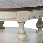 Antique White 3-Piece Table Set - 1 Round Cocktail & 2 End Tables