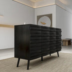 Sleek Black Buffet Cabinet Home Decor Console Table Side Table Wood