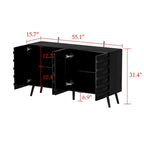 Sleek Black Buffet Cabinet Home Decor Console Table Side Table Wood