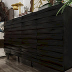 Sleek Black Buffet Cabinet Home Decor Console Table Side Table Wood