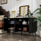Sleek Black Buffet Cabinet Home Decor Console Table Side Table Wood