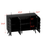 Sleek Black Buffet Cabinet Home Decor Console Table Side Table Wood