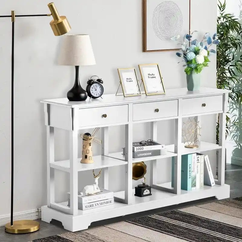 Console Table with Ample Storage for Entryway Living Room