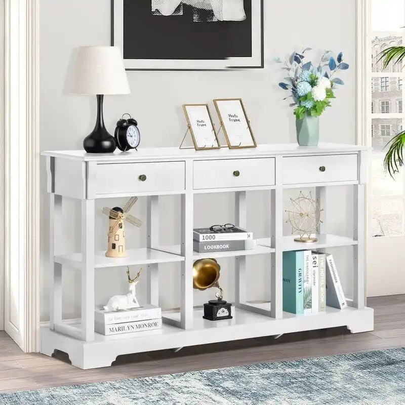 Console Table with Ample Storage for Entryway Living Room