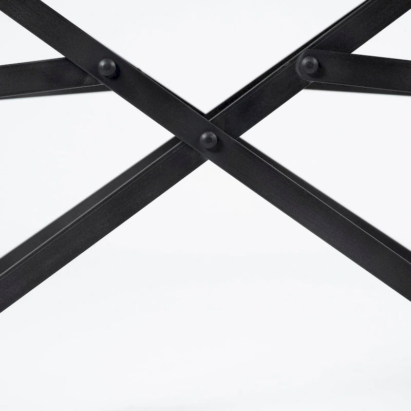 Black Leather Foldable Dining Chair-197w-x-217d-x-33h