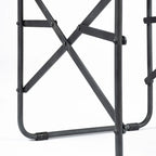 Black Leather Foldable Dining Chair-197w-x-217d-x-33h