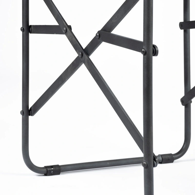 Black Leather Foldable Dining Chair-197w-x-217d-x-33h
