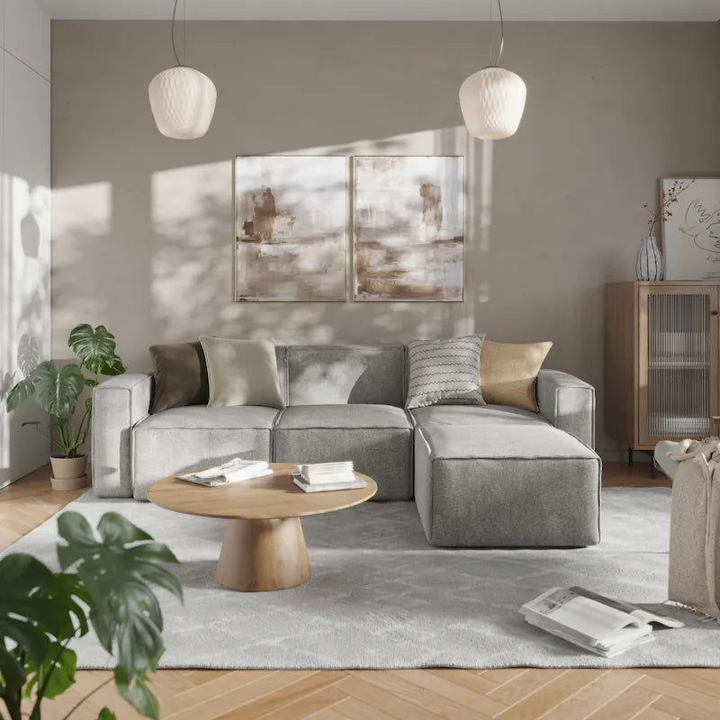 Contemporary Modular Sectional Sofa Right Side Chair with Armrest