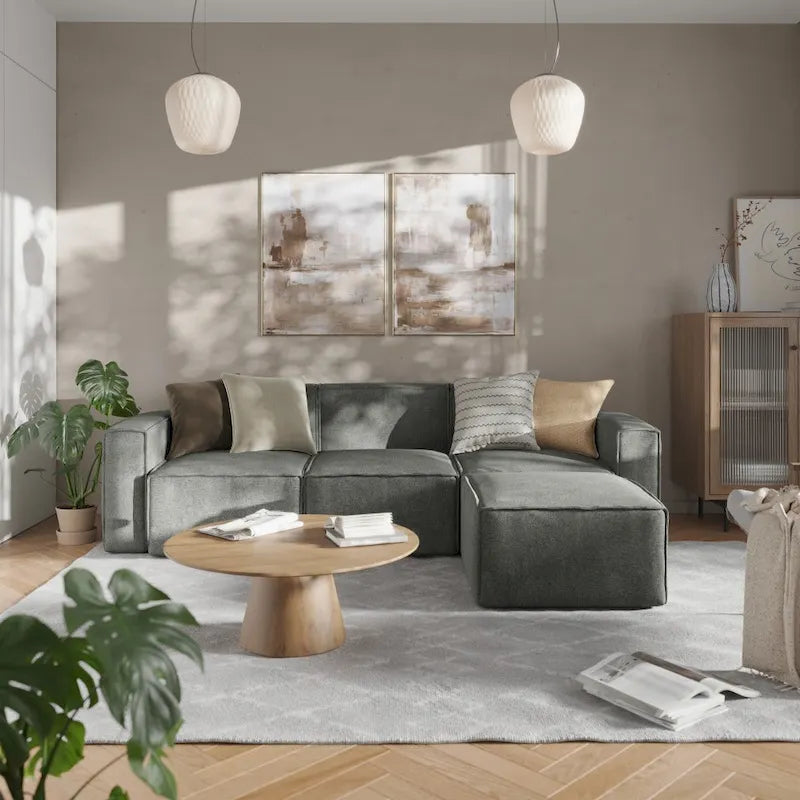Contemporary Modular Sectional Sofa Right Side Chair with Armrest