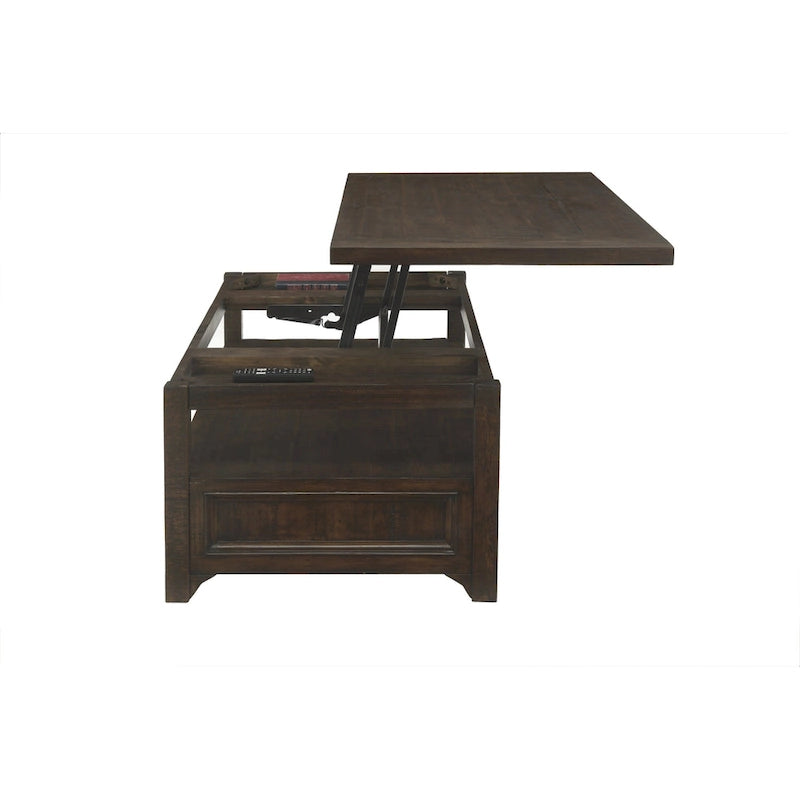 Dark Mocha Lift-Top Coffee Table with 2 Drawers