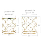 Gold Round Glass Coffee Table - Nesting Design